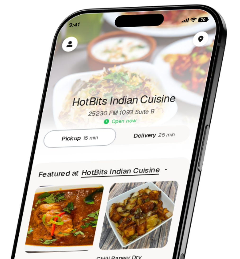 HotBits Indian Cuisine app preview