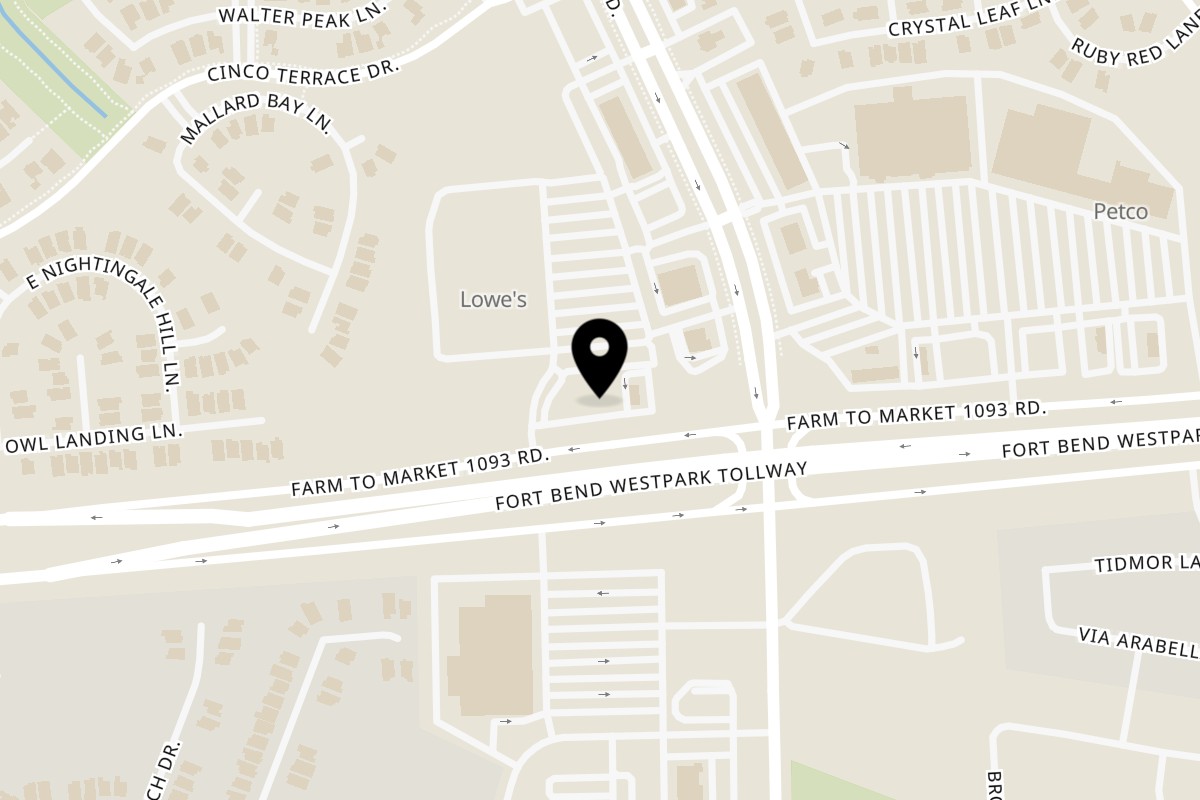 Map showing the location of HotBits Indian Cuisine on 25230 FM 1093 Suite B in Katy